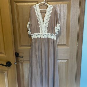 Maurice’s beautiful taupe maxi lace dress size M